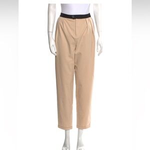 Alice + Olivia Tan Trousers High-Waisted Relaxed Fit